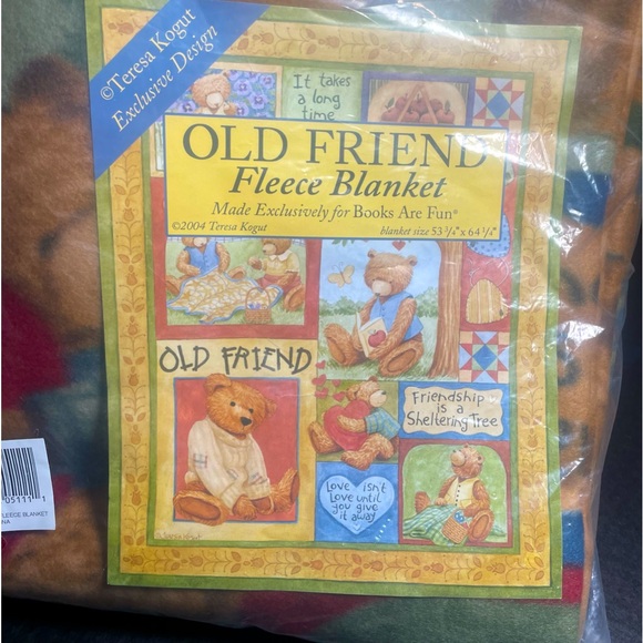 BNWT OLD FRIEND 53 1/4”x 64 1/4” Blanket Made For Books Are Fun - Picture 5 of 5